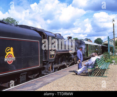 Les Bluebell Railway Station, Horsted Keynes, West Sussex, Angleterre, Royaume-Uni Banque D'Images