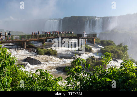 Beau paysage de touristes qui visitent les grandes chutes d Banque D'Images