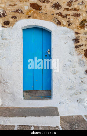 L'architecture ancienne dans le village principal de l'île de Kimolos, Grèce. Banque D'Images