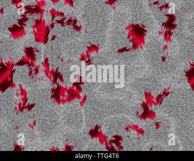 Animaux à fourrure gris avec des taches de couleur de vigne forme aléatoire, modèle sans couture Banque D'Images