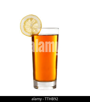 Ice thé citron, isolated on white Banque D'Images