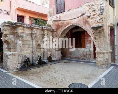 Fontaine Rimondi, Rethymno (Rethymnon), Crète, îles grecques, Grèce, Europe Banque D'Images