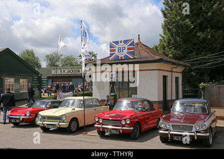 Les propriétaires de Triumph, Double affichage Festival 2019 Douze Motorsport, Brooklands Museum, Weybridge, Surrey, Angleterre, Grande-Bretagne, Royaume-Uni, Europe Banque D'Images