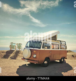 Hippie Camper - van. Vacances en Californie Banque D'Images
