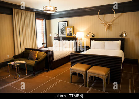 USA, Colorado, Aspen, photo de chambre à l'hôtel Jerome, centre-ville d'Aspen Banque D'Images