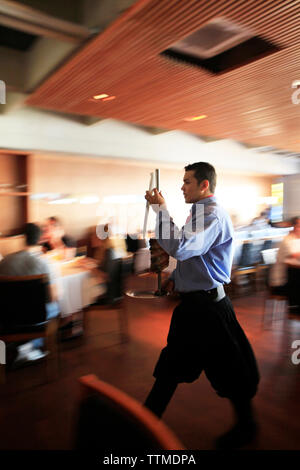 Brésil, Rio de Janeiro, à l'intérieur du restaurant Fogo de Chao, Botafogo Banque D'Images