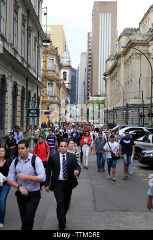 Brésil, Rio de Janeiro, les rues animées du Quartier Financier Banque D'Images