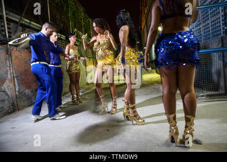 Brésil, Rio de Janeiro, l'école de samba Unidos da Tijuca, présentation Banque D'Images