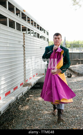 États-unis, Californie, Dennis Borba Toreador tauromachie à son école à Escalon Banque D'Images