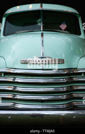 États-unis, Californie, Malibu, détails d'une camionnette Chevrolet Classic dans le Malibu Hills au Ranch Saddleback Banque D'Images