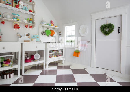 Intérieur de cuisine au Playhouse Banque D'Images