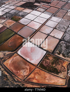 Salinas de Janubio, Lanzarote ferme sel Banque D'Images