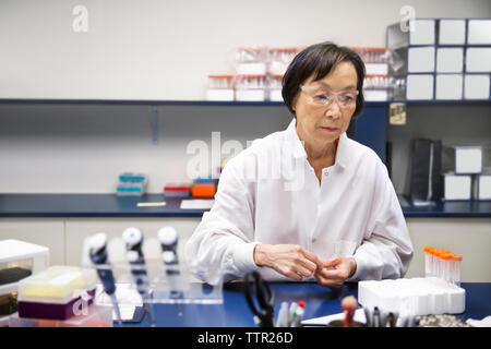 Senior female scientist working in laboratory Banque D'Images