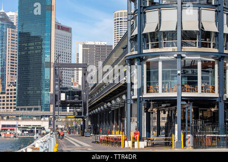 Un terminal de passagers d'outre-mer à Circular Quay et du centre-ville d'immeubles de bureaux,Sydney, Australie Banque D'Images