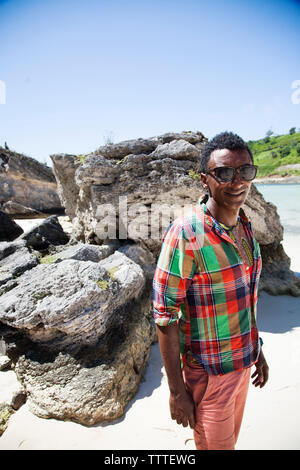 Les Bermudes. Chef Marcus Samuelsson au Princess Beach Club. L'abri sur Sinky Bay, une crique privée sur les plages du sud de l'exclusif invités du Ham Banque D'Images