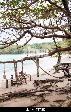 La JAMAÏQUE, Port Antonio. La plage Winifred. Banque D'Images