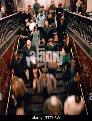 La Russie, Moscou, foule à la station de métro Banque D'Images