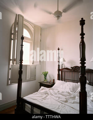 SRI LANKA, Asie, Galle, intérieur d'une chambre à l'hôtel Amangalla Banque D'Images