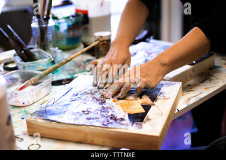 Portrait de femme peinture sur toile Banque D'Images