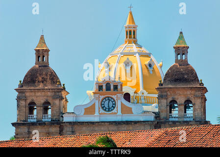 Eglise de San Pedro Claver dans la vieille ville, Carthagène, UNESCO World Heritage site, département de Bolivar, Colombie Banque D'Images