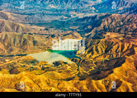Vue aérienne de highland lake le désert d'Atacama, Chili Banque D'Images