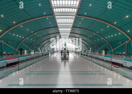 Shanghai Maglev Train Longyang Road la plate-forme Banque D'Images