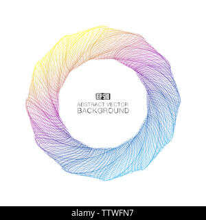 Une spirale résumé figure composée de lignes de gradient de couleur. Banque D'Images