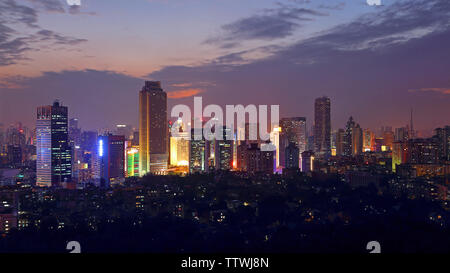 Guangzhou Huancheng East Business Circle City Paysage Architecture Vue de nuit Banque D'Images