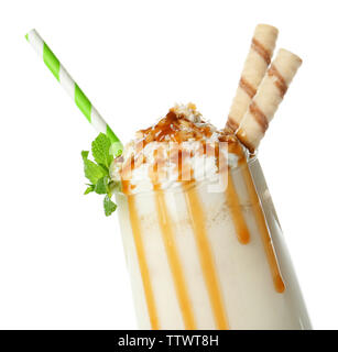 Milk Shake sur fond blanc Banque D'Images