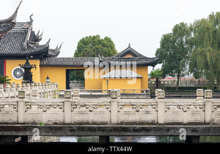 Pont de Confucius et le temple de Temple Quanfu à Suzhou Banque D'Images