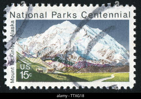 États-unis - VERS 1972 : timbres par United states Alaska McKinley, montre, vers 1972 Banque D'Images