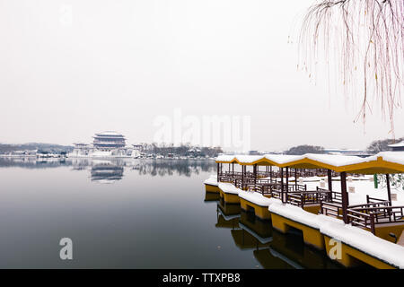 Ancienne ville Xi'an Qujiang Scenic Area Big Wild Goose Pagoda Rainbow Garden City South Lake Scenery Banque D'Images