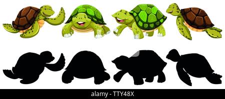 Ensemble de caractère tortue illustration Illustration de Vecteur