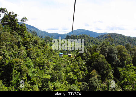 Vue en grand angle du téléphérique, Genting Highlands, Malaisie Banque D'Images