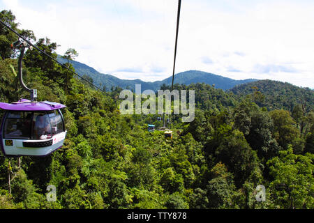 Vue en grand angle du téléphérique, Genting Highlands, Malaisie Banque D'Images