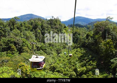 Vue en grand angle du téléphérique, Genting Highlands, Malaisie Banque D'Images