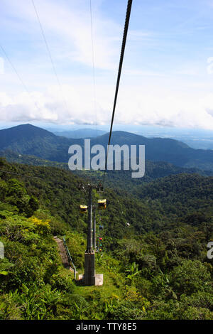 Vue en grand angle du téléphérique, Genting Highlands, Malaisie Banque D'Images