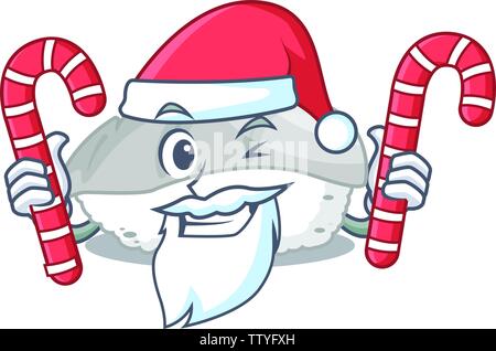 Santa avec candy ika sushi dans charater lunch box Illustration de Vecteur