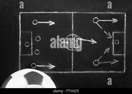 Plan de match de football sur l'arrière-plan du tableau Banque D'Images
