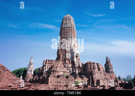 Vieilles ruines d'un temple, Wat Phra RAM, Ayutthaya, Thaïlande Banque D'Images