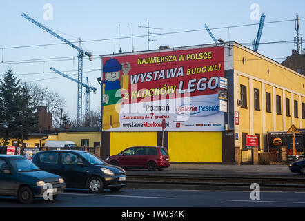 Une publicité pour Lego à Poznan, Pologne Banque D'Images