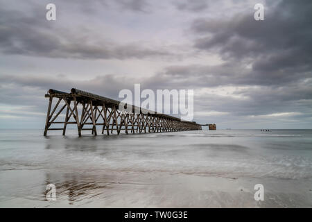 L'ancienne jetée Steetley, Hartlepool, comté de Durham, Royaume-Uni. Banque D'Images