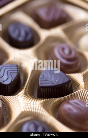 Gros plan de la boîte de chocolats Banque D'Images