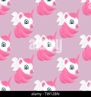 Modèle sans couture. Unicorn Télévision couleur rose Vector illustration. Illustration de Vecteur