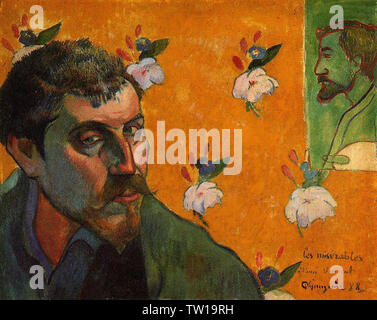 Paul Gauguin - Self Portrait consacré Vincent Van Gogh Les Erables SIG 1888 Banque D'Images