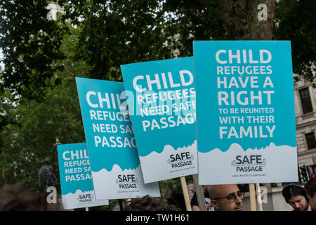 Londres 18 juin 2019 Safe passage campagne ; une campagne cherchant à garantir un passage sûr pour unaccompaned Crédit d'enfants réfugiés Ian Davidson/Alamy Live News Banque D'Images