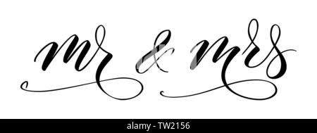 La calligraphie au pinceau M. et Mme Illustration de Vecteur
