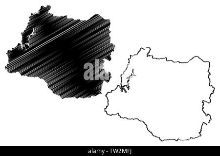 La Région De Los Rios (République du Chili, les divisions administratives du Chili) map vector illustration gribouillage, croquis Los Rios site Illustration de Vecteur