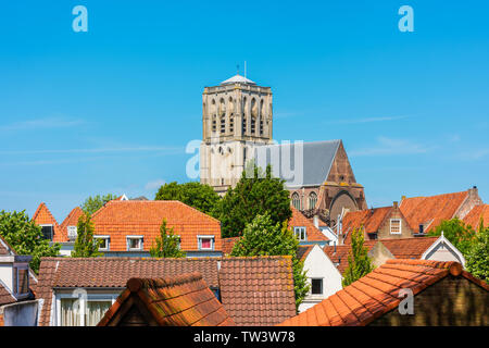 High angle view sur Brielle, une vieille ville fortifiée en Hollande du Sud, Pays-Bas Banque D'Images