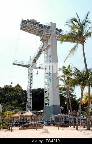 47 mètres Bungy Jump Tower sur l'île de Sentosa à Singapour Banque D'Images